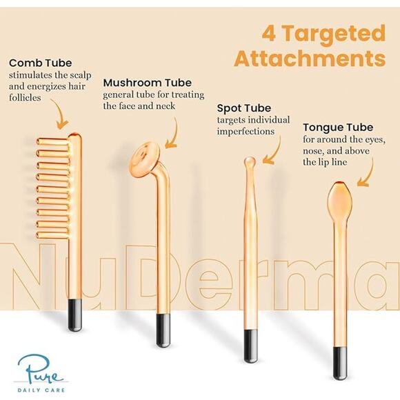 NuDerma Handheld Skin Therapy Wand Machine w/Neon – Anti-Aging - Skin Tightening - Picture 8 of 16